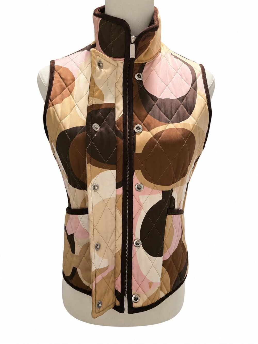 Coach Leatherware Quilted Signature Print Vest – Size XS